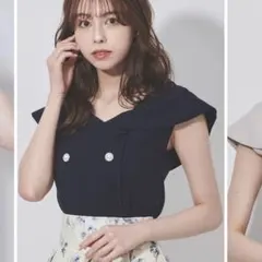 31 Sons de mode フロントボタンショートニットのサムネイル