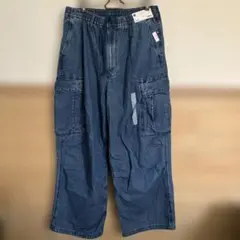 GU デニムスーパーワイドカーゴパンツ Lサイズ