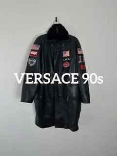 VERSACE 90s Leather Long Coatのサムネイル