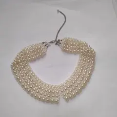 レストローズ パール調ビーズ つけ襟風ネックレス