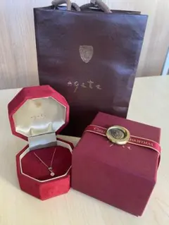agete K10 ダイヤモンドネックレス