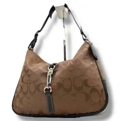 美品 コーチ ワンショルダー ハンドバッグ スピードクリップ レザー ブラウン