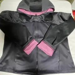 UV トレーニングジャケット フード付き 黒とピンク