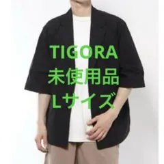 TIGORA ティゴラ　メンズ　半袖テーラードジャケット　Lサイズ　ブラックのサムネイル