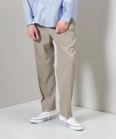 H BEAUTY&YOUTH　ウールギャバジン2タックワイドテーパードパンツ