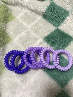 紫系スプリングゴム6個セット