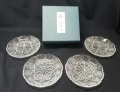 HOYA ホヤ 雅 浅中皿 4枚セット クリスタルガラス NDS2930