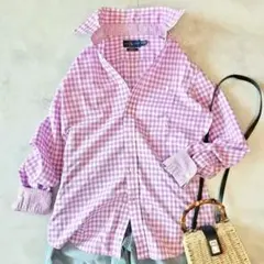 現行【ラルフローレン】リネンシャツ 長袖 ポニー刺繡 ゆったり 羽織り