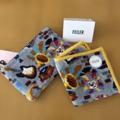 フェイラー　タオルハンカチ＆フラットポーチ　ラブラリー♡レトロミュージック