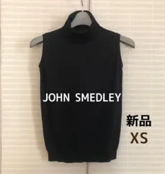 【新品】JOHN SMEDLEY 黒ノースリーブ タートルニット コットンXSのサムネイル