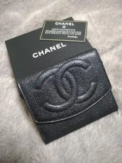 美品✨】シャネル 財布 ココステッチ デカココ キャビア ミディアム 
