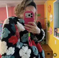 リンクアット　リバーシブルボアアウター 花柄ジャケット