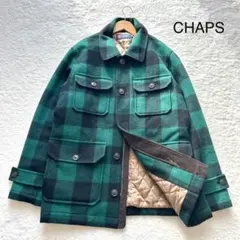 【美品】CHAPS RALPH LAUREN メルトン チェック 緑 M