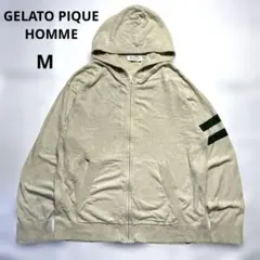 GELATO PIQUE HOMMEフード付きジップパーカー ベージュ M