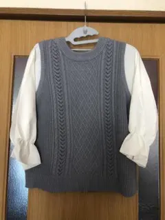 ニットベスト バルーンスリーブ