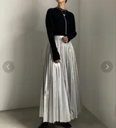 Ameri SHINY PLEATS SKIRT シルバーSのサムネイル