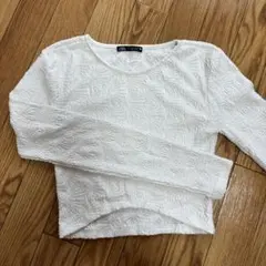 ZARA ホワイト　ショート丈トップス
