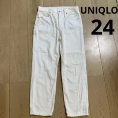 UNIQLO デニム　ボーイフレンドテーパードジーンズ　24