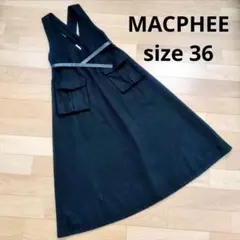 美品 マカフィー ウール カシミヤ 深V ジャンパースカート レザーベルト付