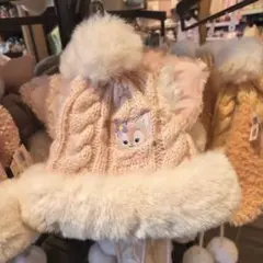 上海ディズニーランド リーナベル ファンキャップ ニット帽 帽子 ポンポン