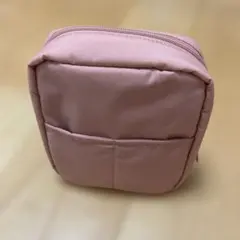 無印　ナイロンメイクポーチ　ピンクベージュ