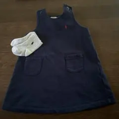 ラルフローレン80㎝紺色ワンピ&ソックス