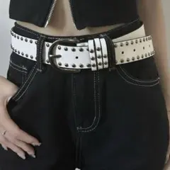 grunge Italy leather studs belt y2k AFB