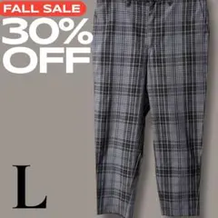 「即日発送」L GU グレー系チェック柄　オフィススーツスラックス