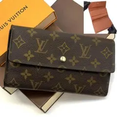 良品 ルイヴィトン モノグラム ポルトトレゾール インターナショナル 茶色 財布
