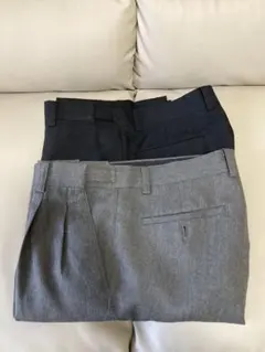 グレー ブラック メンズ用 スラックス 2点セット