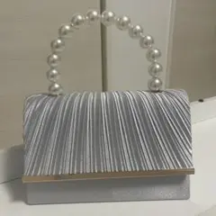 DRESS+ シルバー パーティーバッグ パールハンドル 結婚式