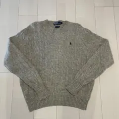Ralph Lauren グレー XL ケーブルニットセーター