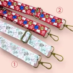 花柄♡刺繍 ショルダーストラップ（送料込み♡）