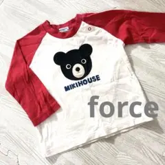 ベビー服　ミキハウス　70-80 Freeサイズ　くま　赤　白　くまさん柄　人気