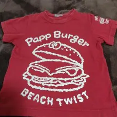 papp ☆バーガー プリント Tシャツ レッド 100cmのサムネイル