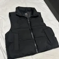 美品ZARAザラ中綿ベストジャケット ダウンベスト黒M