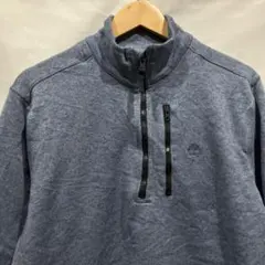 ティンバーランド ツリーロゴ刺繍 ハーフジップ フリース ブルー アウトドア