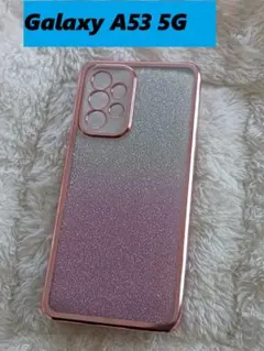 Galaxy A53 5G　ピンク　メッキ風　キラキラシート　Galaxyケース