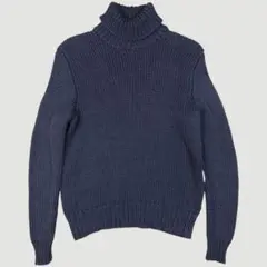 90s ラルフローレン タートルネックニット セーター ネイビーMサイズ