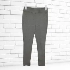 GU レギンスパンツ ストレッチ M グレー ウエストゴム スリムテーパード