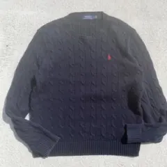 POLO RALPH LAUREN ケーブルニットセーター　ポニー刺繍　Lサイズ
