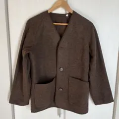 UNIQLO U ブラウン ノーカラージャケット メンズS
