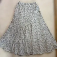 アメリカンホリック　フラワー　ライトブルー　フレアロングスカート　マーメイド　M