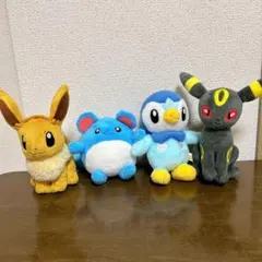 ポケモン ぬいぐるみ　４点まとめ売り　イーブイ　マリル　ポッチャマ　ブラッキー