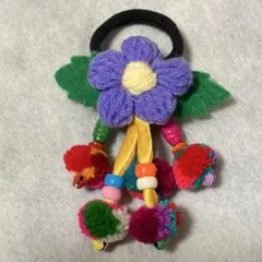 平成レトロ　タイ　民族　カラフル　鈴　へあごむ　ヘアゴム　民芸品　全長12㌢