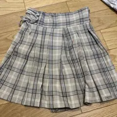 ピンクラテ　ベージュ チェック柄 キュロットスカート　150 xs