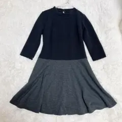 美品　フレディクルール　バイカラーワンピース　38 ブラック　グレー　綺麗めのサムネイル