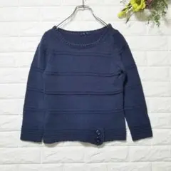 ロペ（ M）ネイビー ニットトップス・コンパクトシルエットセーター