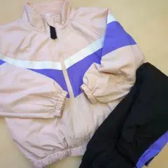 ジャージセット 裏起毛　ピンク×ブラック