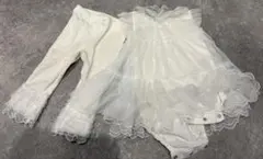 ジェラピケ　ホワイトベビードレスセット 80-90cm